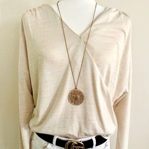 BNWT GAP Faux Wrap Light Beige Sweater.